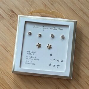 A New Day Gold Earrings Set